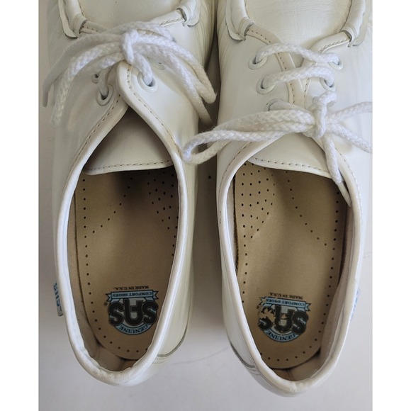 SAS White Leather Tripad Comfort Lace Walking Shoe's Women's Size 8 M EUC - Picture 3 of 9